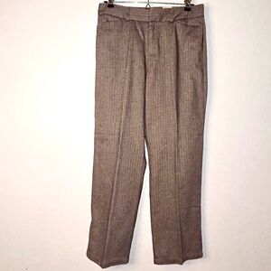SALE! Y2K Dockers Metro Pant Brown Herringbone Pockets Button Hook Close Wmns P6